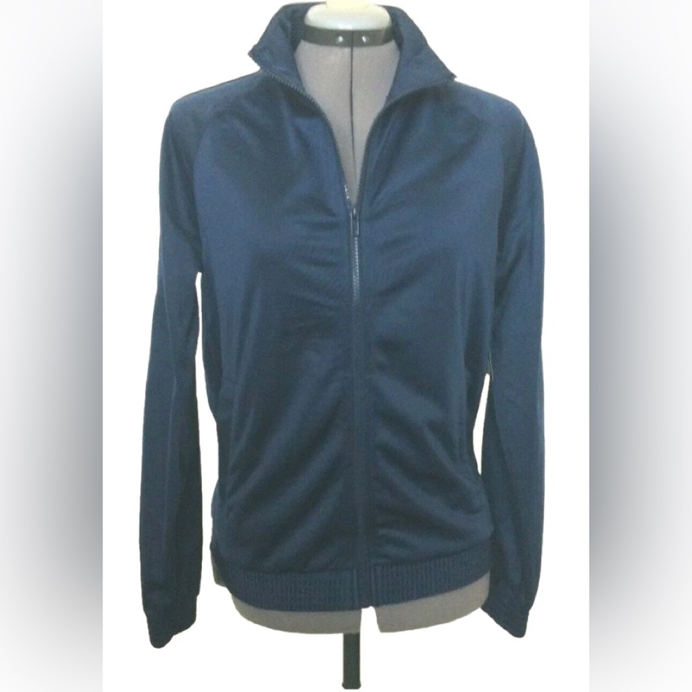 ATHLETIC WORKS Womens Track Jacket zip front navy color size XL 16-18 New